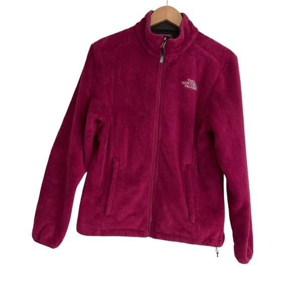 The North Face Osito Fleece Jacket Sz M Red Full Zip Camping Athleisure Cozy - Picture 1 of 9